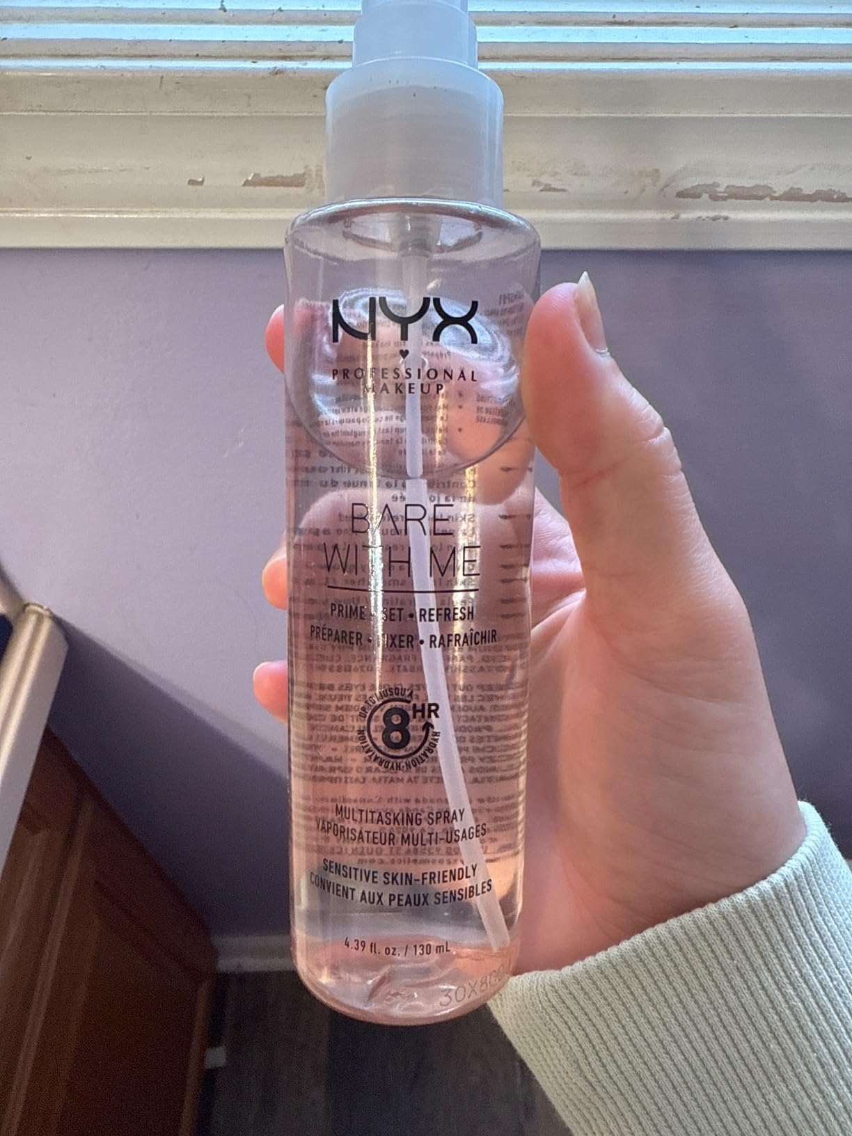 NYX PROFESSIONAL MAKEUP Bare With Me Multitasking Face Primer & Makeup Setting Spray, Hydrating Face Mist for up to 8HR Wear, Long-Lasting, Vegan Formula customer photo 2