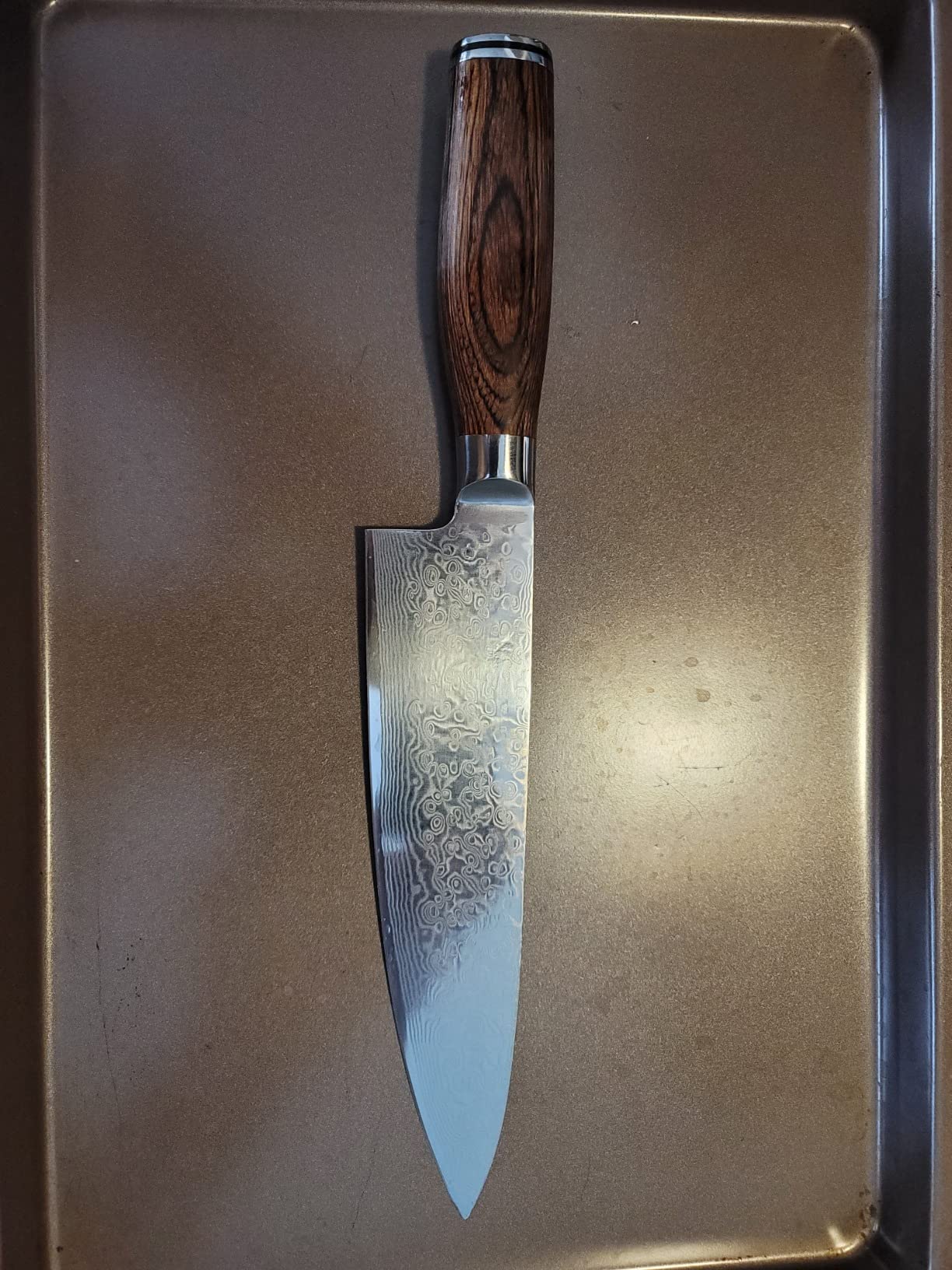 Damascus Chef's Knife 8 inch Professional Handmade Damascus Stainless Steel Kitchen Knife, Superb Edge Retention, Stain & Corrosion Resistant, Ergonomic PAKKA Wood Handle customer photo 1