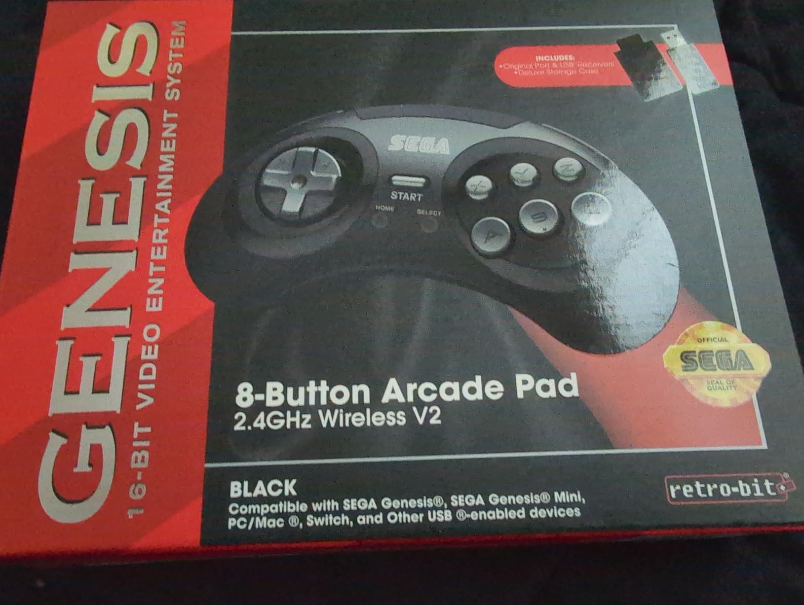 Retro-Bit SEGA Genesis 2.4 GHz 8-Button Wireless Controller - (Black) customer photo 2