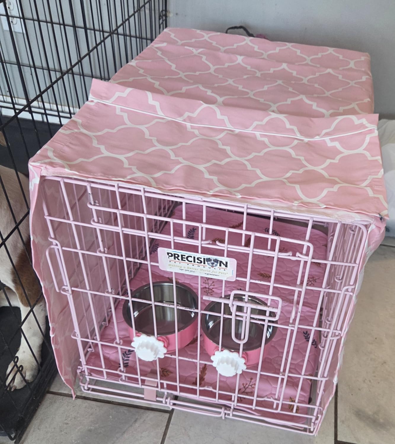 New World Midwest Homes for Pets XL Dog Crate Cover, Polyester Privacy Kennel Cover Fits Most 48-inch Crates, Light Gray, Machine Washable, Reduces Barking & Chewing customer photo 2