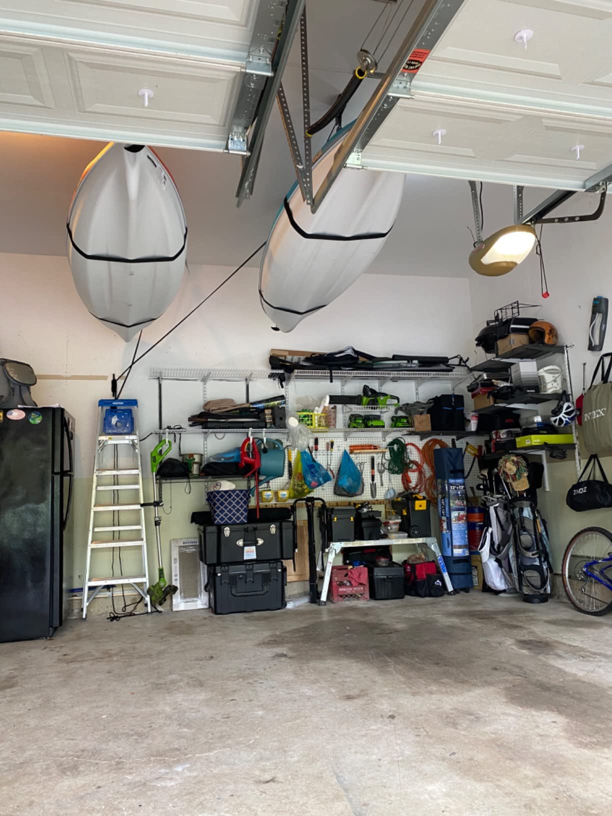 Kayak Hoist Lift, Hanging 2 Pulley System - 2-Pack Heavy Duty Garage Ceiling Mount 125 Pound Capacity Per Set - Bicycle, Paddleboard, Canoe and Ladder Storage Tool customer photo 2