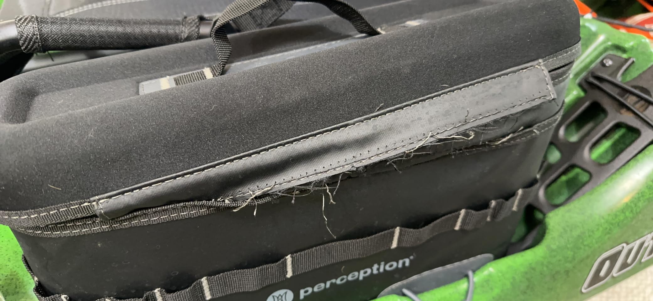 Perception Kayaks Saddle Bag | Tackle Storage System for Outlaw and Showdown Kayak | Holds Two 3600 Plano Boxes | Splash Resistant | Zipper Top |, Black customer photo 2