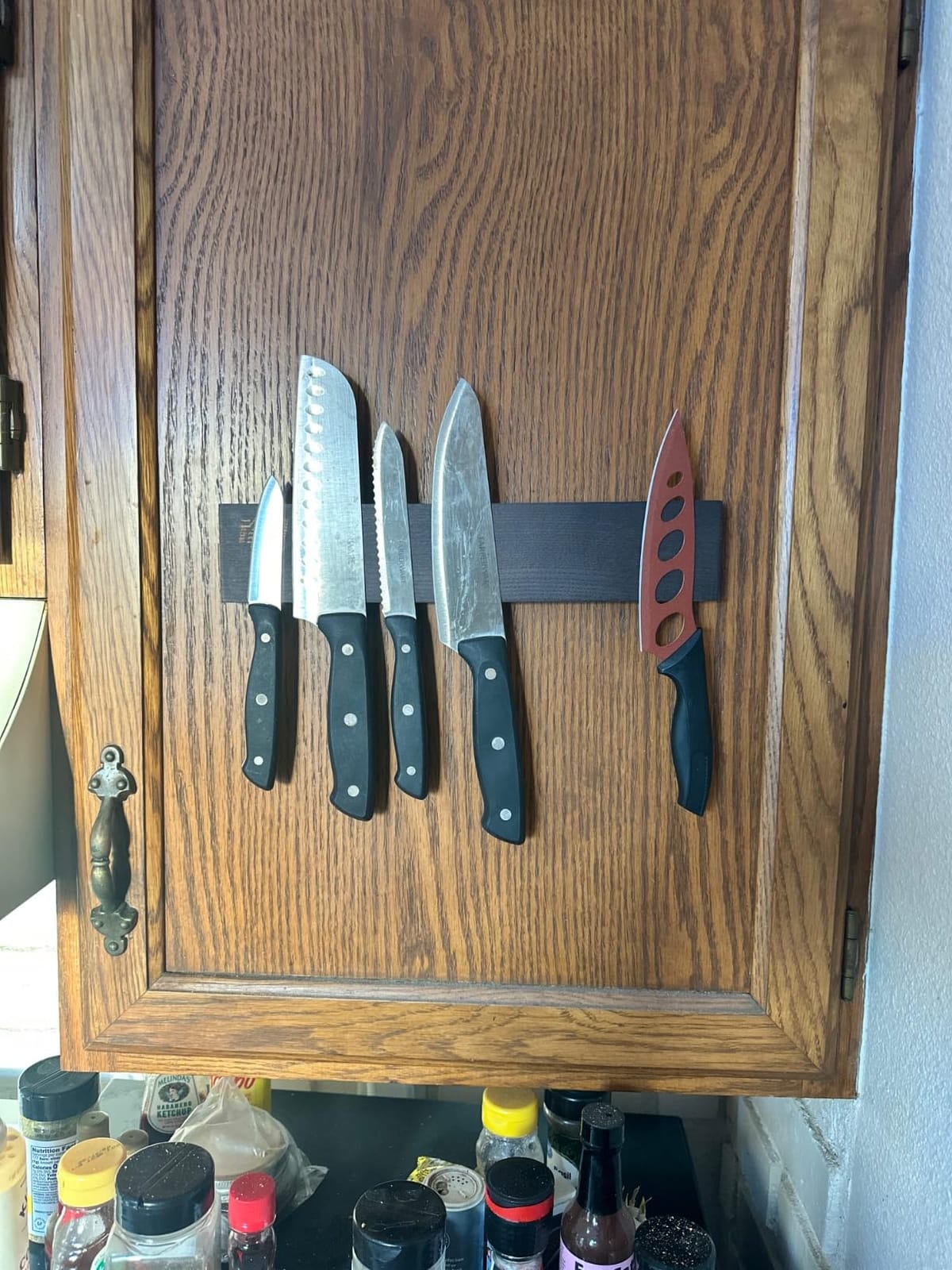 FINDKING Ash Wood Magnetic Knife Strip, Wall Mounted Wooden Knife Holder with Strong Magnets for Kitchen Organization, 16 Inch Dark Brown, Without Knives customer photo 1