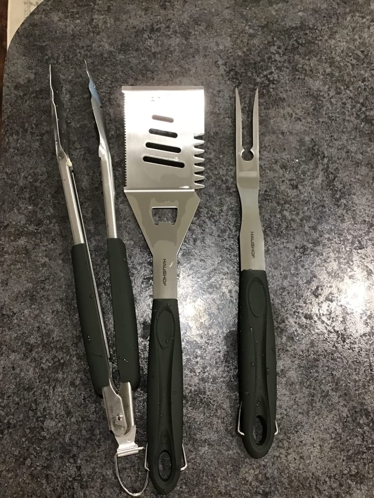 HAUSHOF Large Grill Accessories Heavy Duty BBQ Set Gifts for Men/Women - Premium Stainless Steel Spatula, Fork & Tongs, Barbecue Utensils Tool Kit Gift for Grilling Lover Outdoor customer photo 1