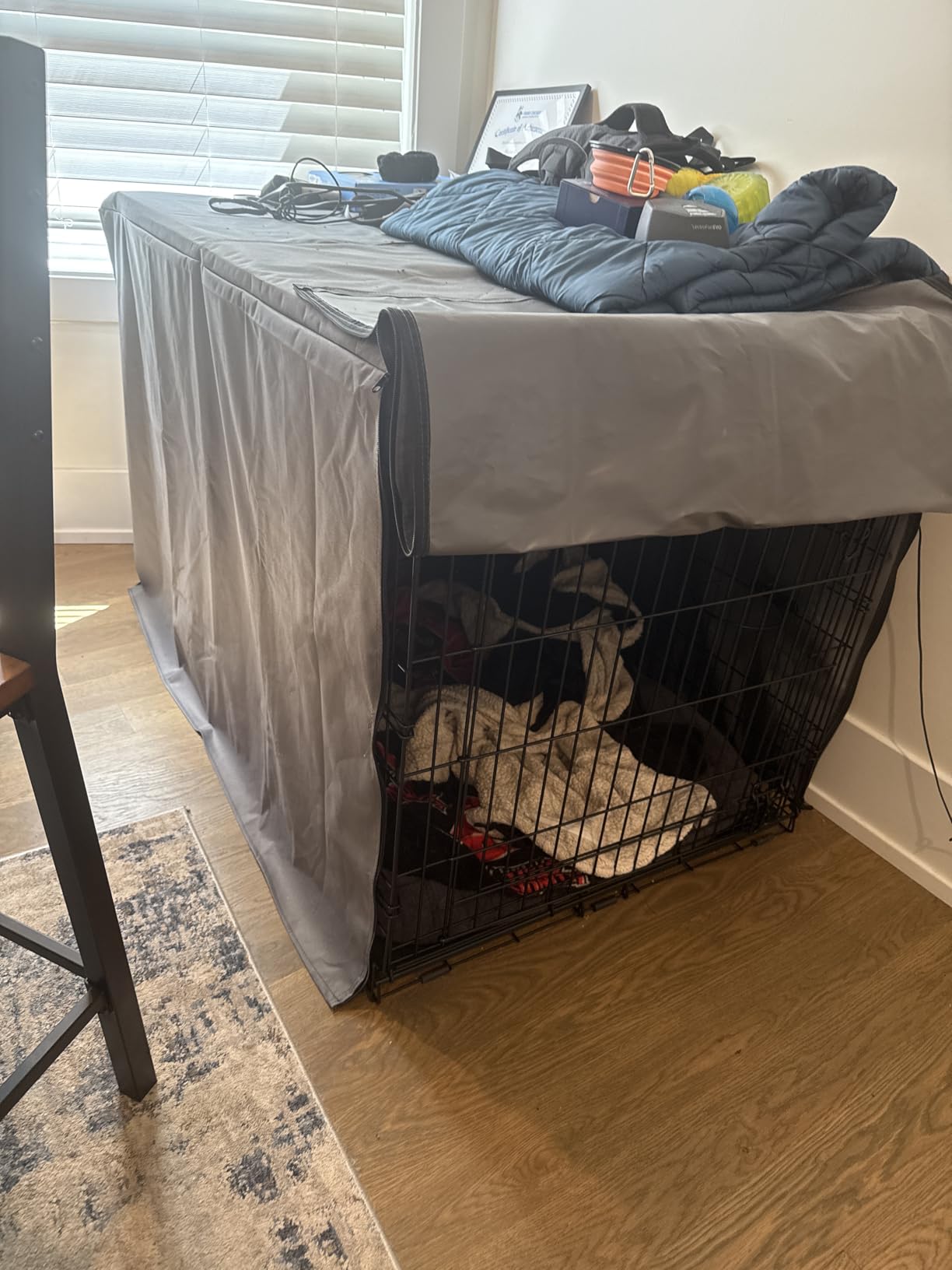 Dog Crate Cover 48 Inch Waterproof 600D Oxford with 1-3 Doors customer photo 1