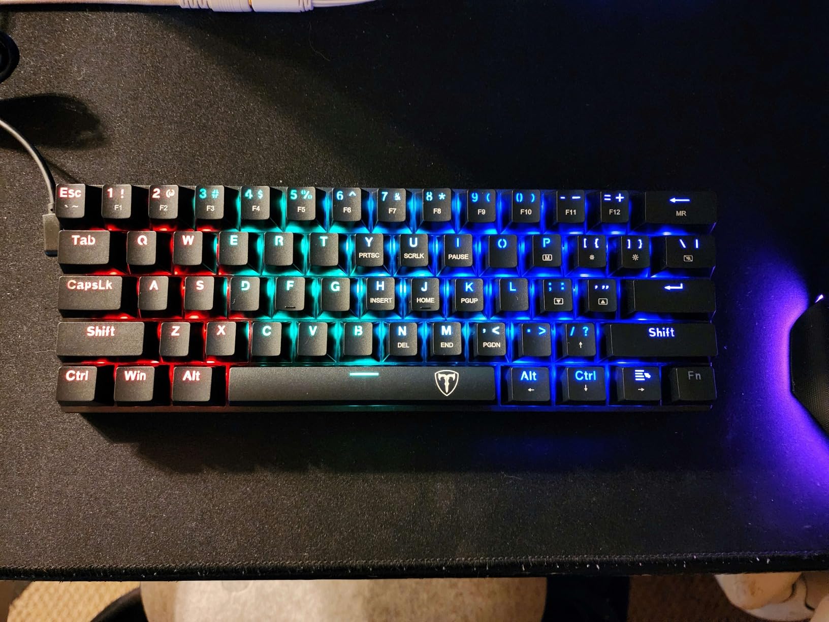 60% Wired Mechanical Gaming Keyboard with Blue Switches, LED Backlit customer photo 1