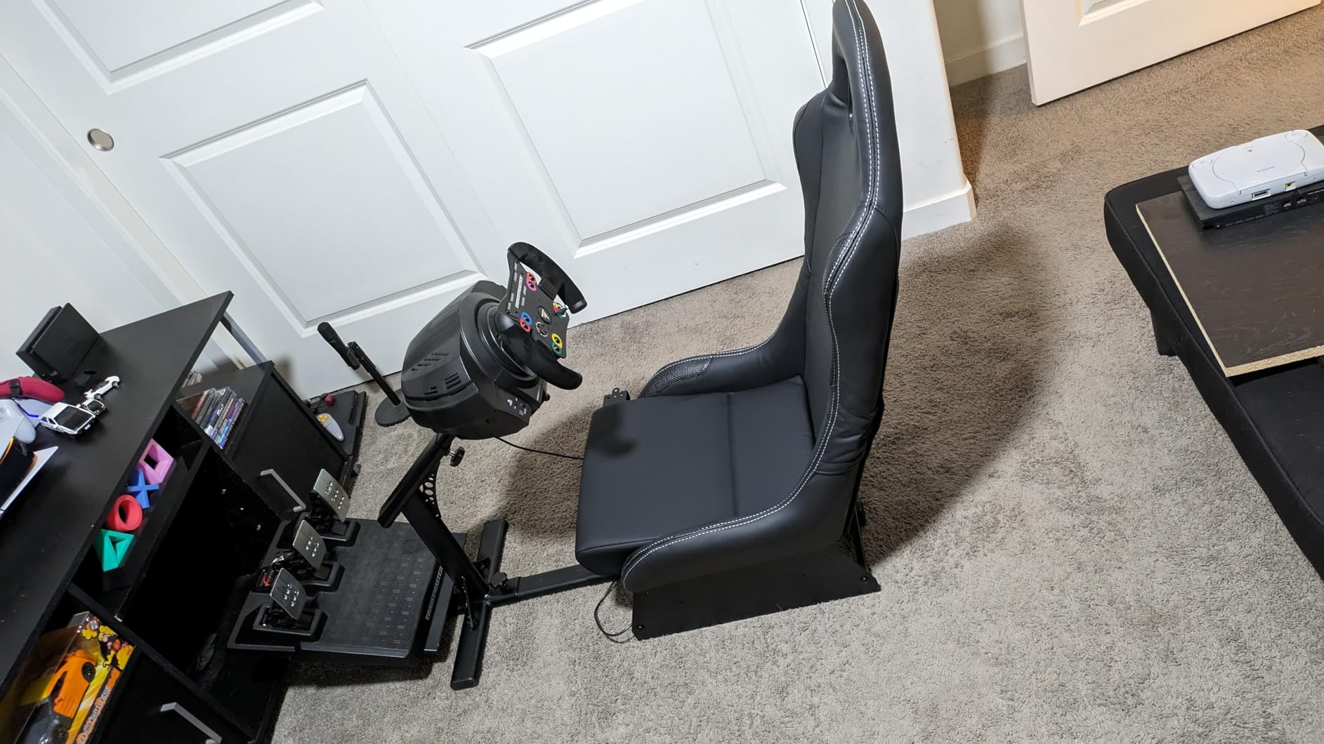 Sim Racing Cockpit with Seat | Compatible with G29 G920 G923 T248X T248 T300RS TX F458 T500RS| Easy to Install Racing Wheel Stand for PS5, Xbox, PC Gaming (Black/Grey) customer photo 2