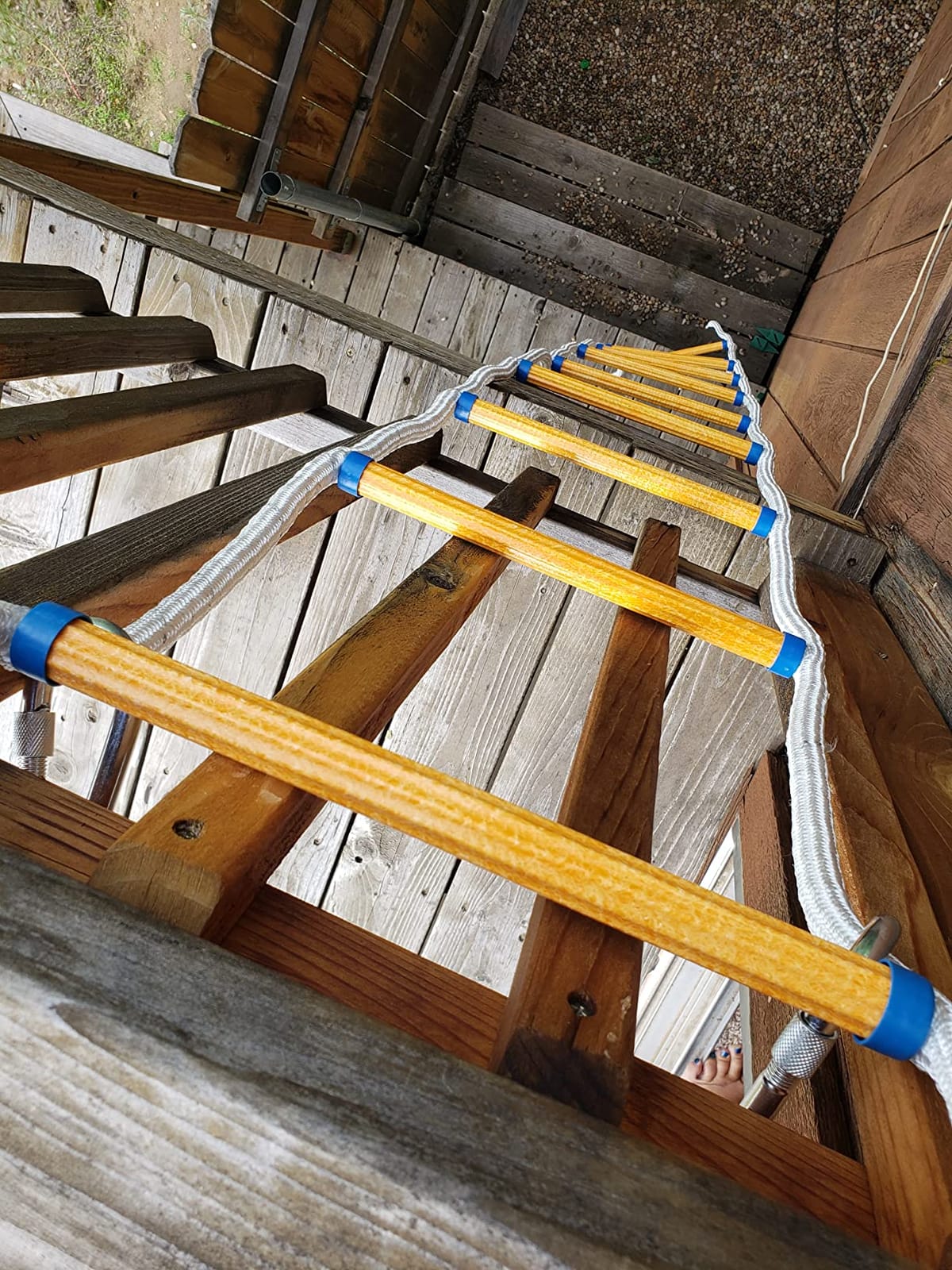 13ft Safety Balcony Emergency Fire Escape Ladder with Hooks Carabins | 2 Story for Adults and Kids |Reusable Multi-use for Treehouse|Weight Capacity up to 2000 lb customer photo 1