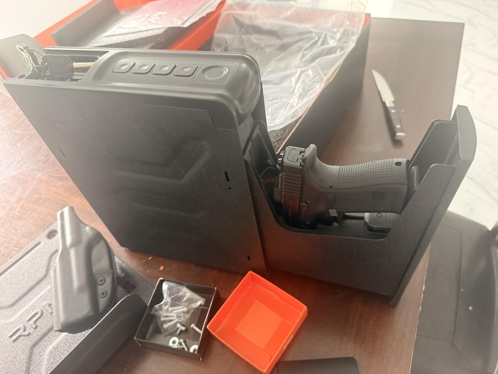 RPNB Bedside Gun Safe for Handgun,Biometric Handgun Safes,Small Pistol Safe customer photo 1