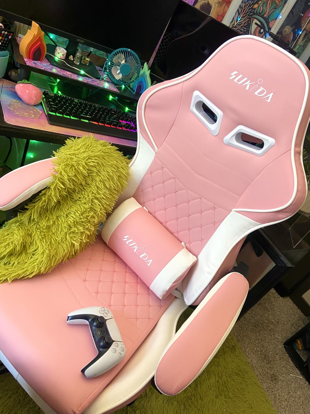 Ergonomic Video Gamer Chairs Gaming Computer Chairs Gamer Chairs for Adults Massage Lumbar Support Swivel Height Adjustable Headrest Backrest customer photo 1