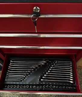 TUFFIOM 5-Drawer Rolling Tool Chest w/Drawers & Lock, Tool Storage Cabinet with Lockable Wheels, Top Cushion & Drawer Liners, Tool Organizer Box for Garage, Warehouse & Repair Sho customer photo 2