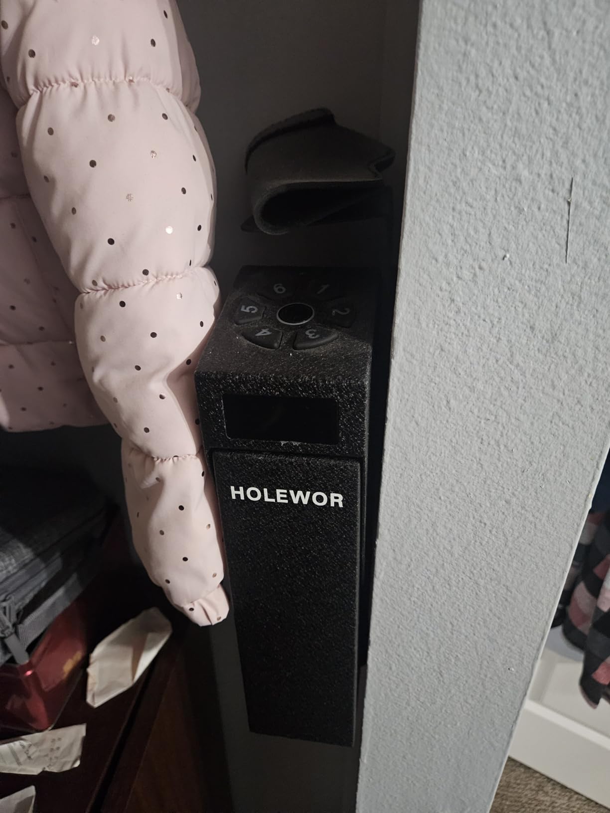 Drop Down Biometric Gun Safe for Handgun Mounted for Bedside Desk customer photo 1