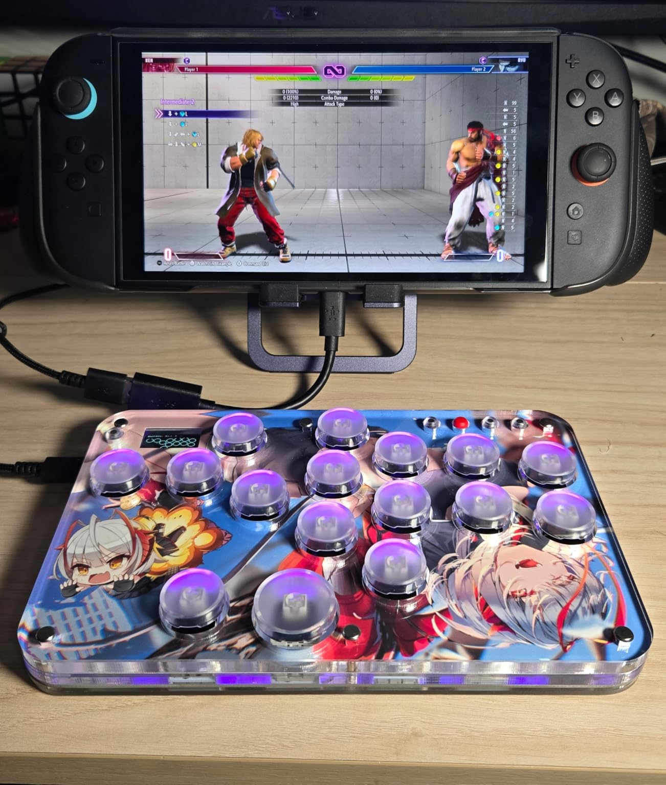 Sehawei Haute42 16-Key Leverless Arcade Stick, RGB Fighting Game Controller customer photo 2