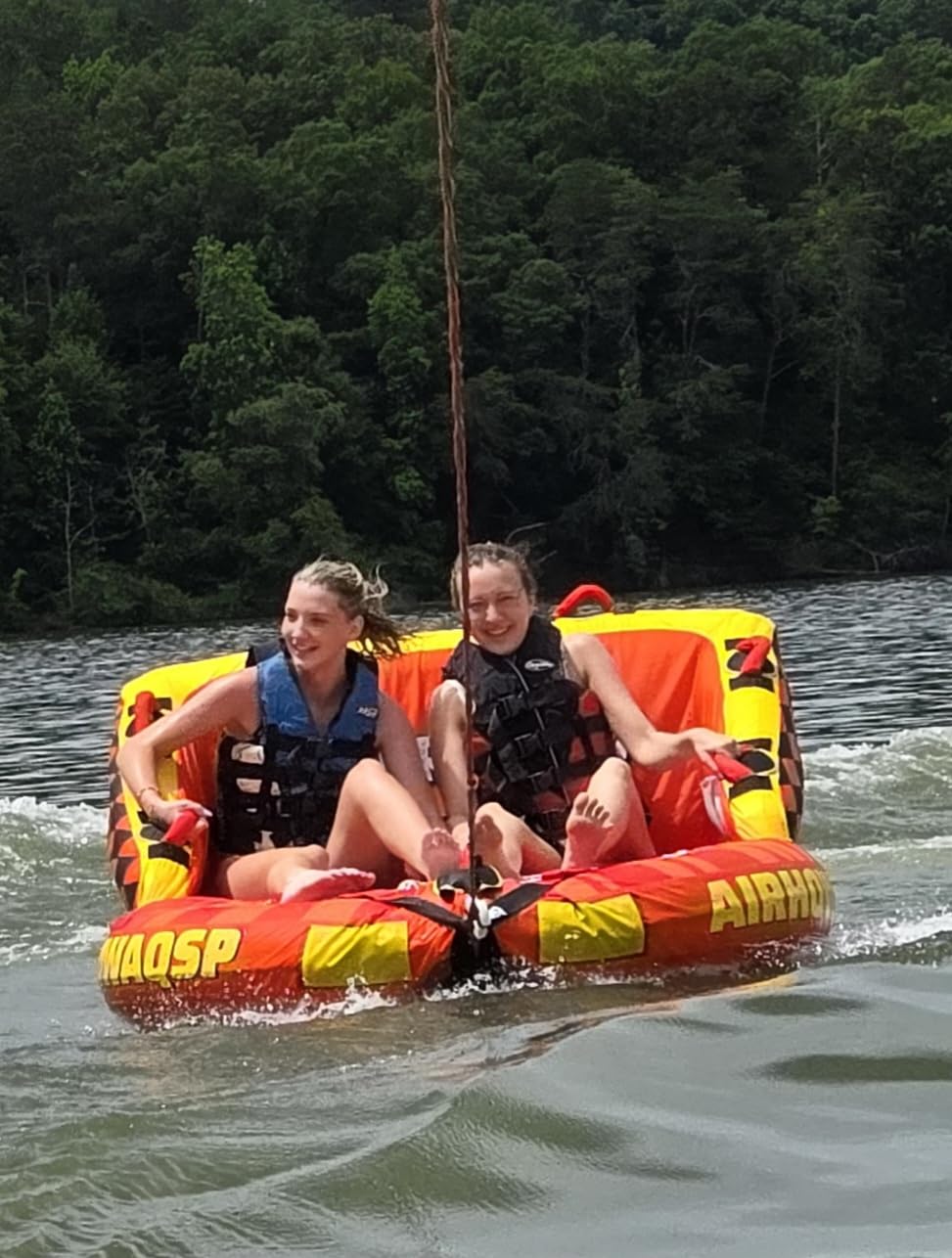 Super Sofa Towable Tubes for Boating 1-4 Person,Tubes for Boats,Inflatable Pull Boats/Boat Tube/Water Tube,Front&Back Tow Points with Heavy-Duty Thick Nylon Cover for Water Sports customer photo 2