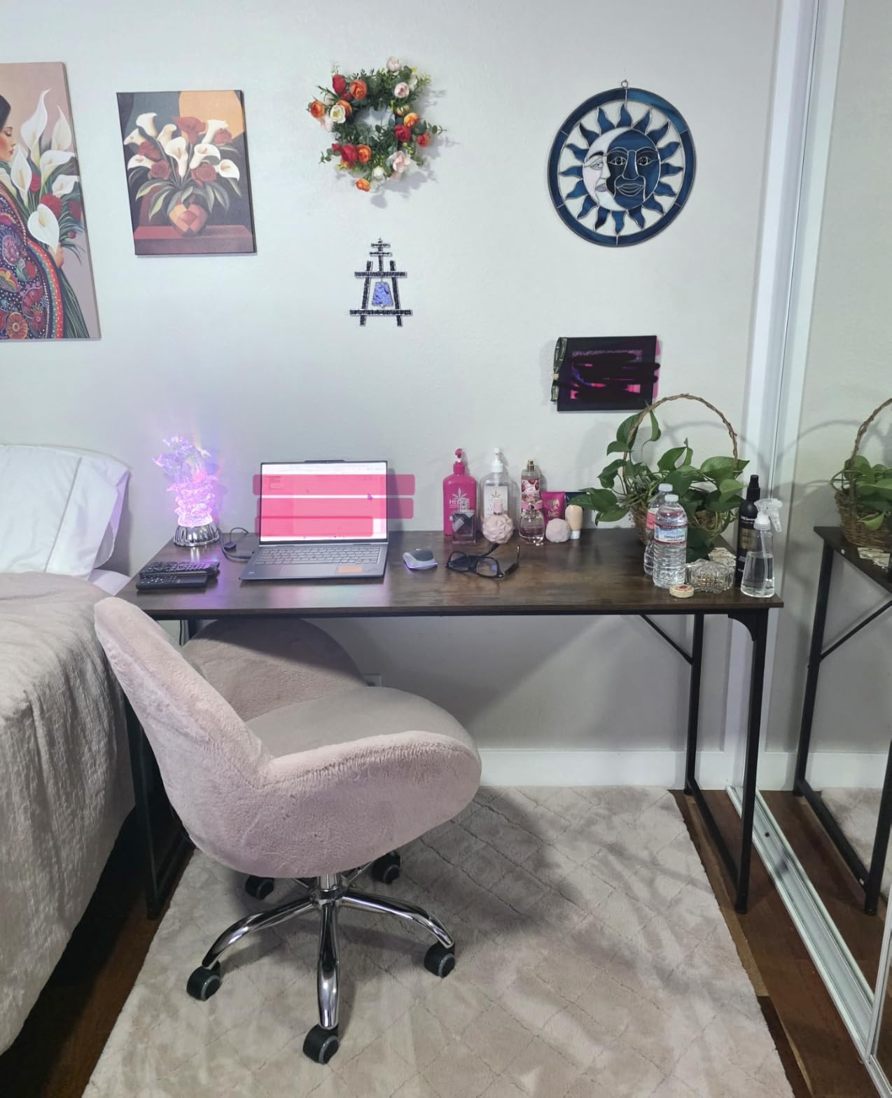 Huuger Computer Desk, 70 Inch Office Desk, Gaming Desk with Storage, Writing Desk Work Desk for Home Office, Study, Long Simple Desk, Large Legroom, Metal Frame, Black customer photo 2