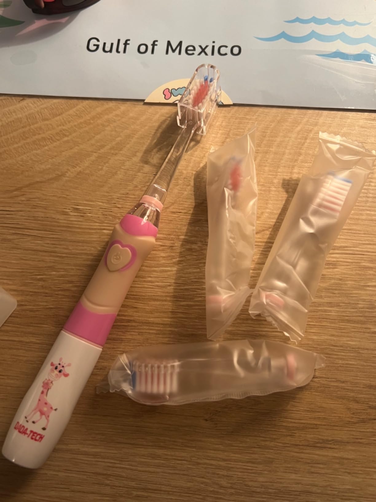 Kids Electric Toothbrush with Timer Toddler Toothbrush Age 2-4-8-12 Electric Toothbrush Kids Rainbow LED Light Up Vibrating Toothbrush Battery Operated Childrens Girls Sonic Tooth Brush (Pink Unicorn) customer photo 1