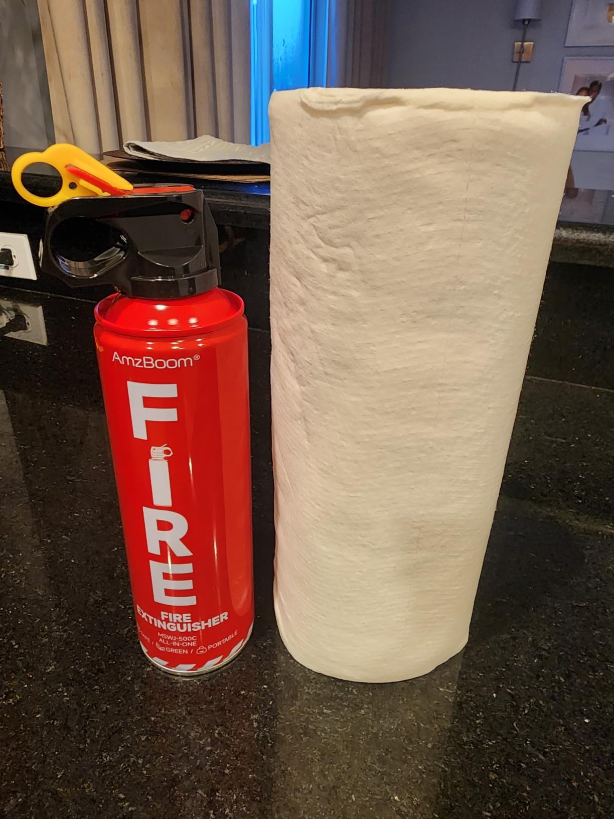 AmzBoom 2-Pack Fire Extinguisher for Home, Kitchen, Car, and Grill with Mounting Bracket– Extinguishing Spray, Compact A, B, C, K – Eco-Friendly, Prevents Reignition. customer photo 2