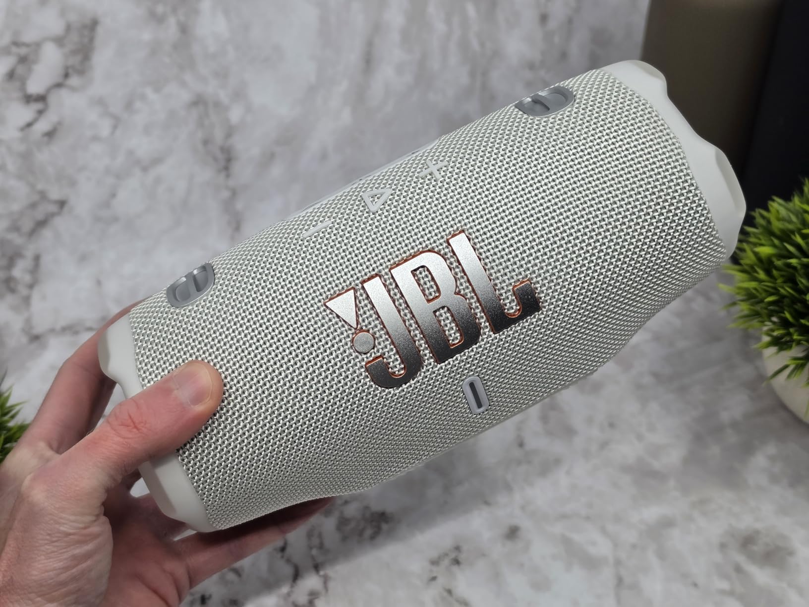 JBL Charge 6 Portable Bluetooth Speaker, Waterproof, Drop-Proof - Sand customer photo 2