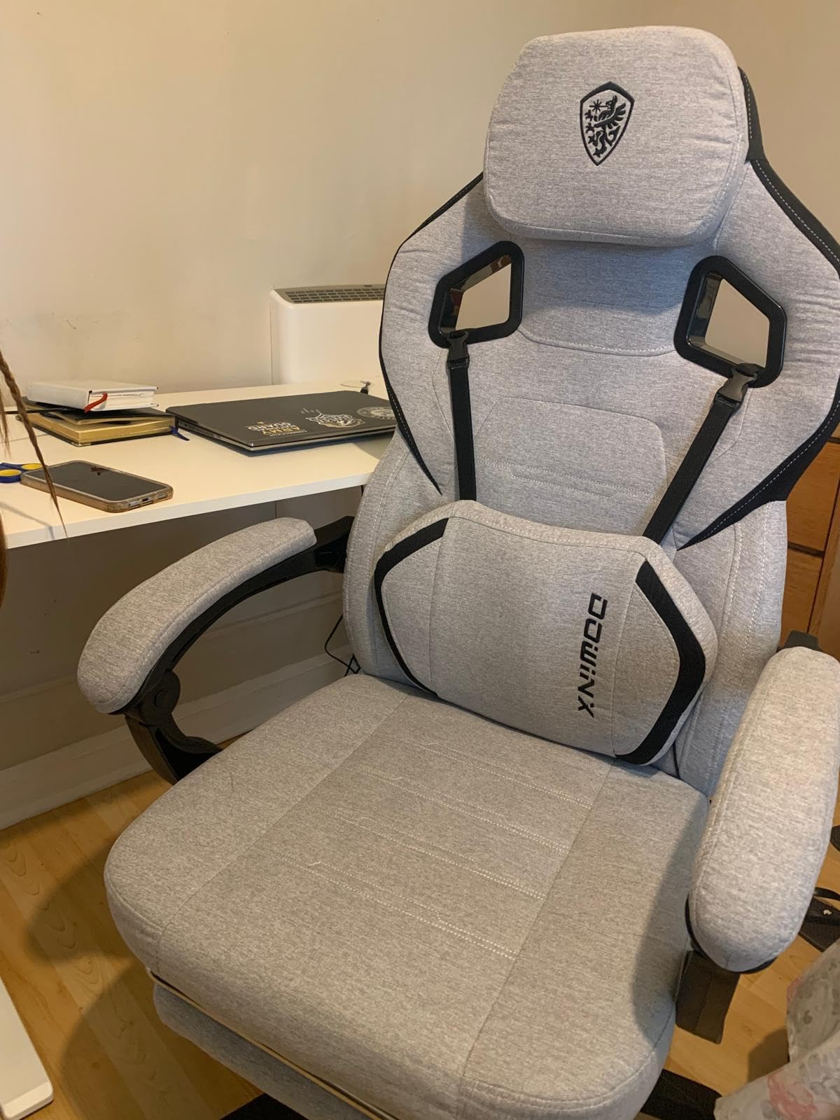 Dowinx Big and Tall Gaming Chair with Footrest, Gray customer photo 1