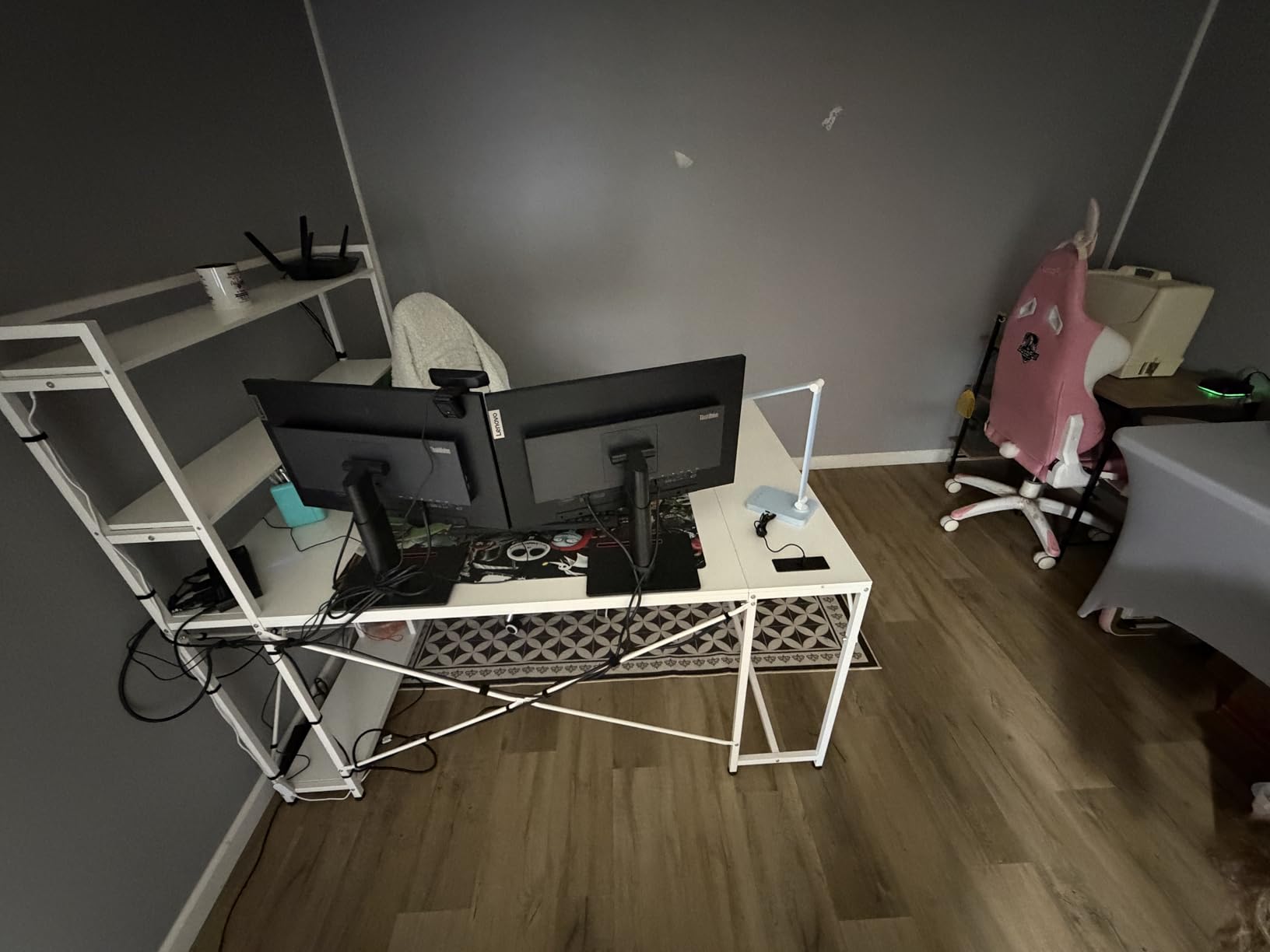 SEDETA L Shaped Gaming Desk, 63'' Reversible Computer Desk with Power Outlet and Storage Shelves, Corner Gaming Desk with LED Lights, Bookshelf for Home Office, Black customer photo 1