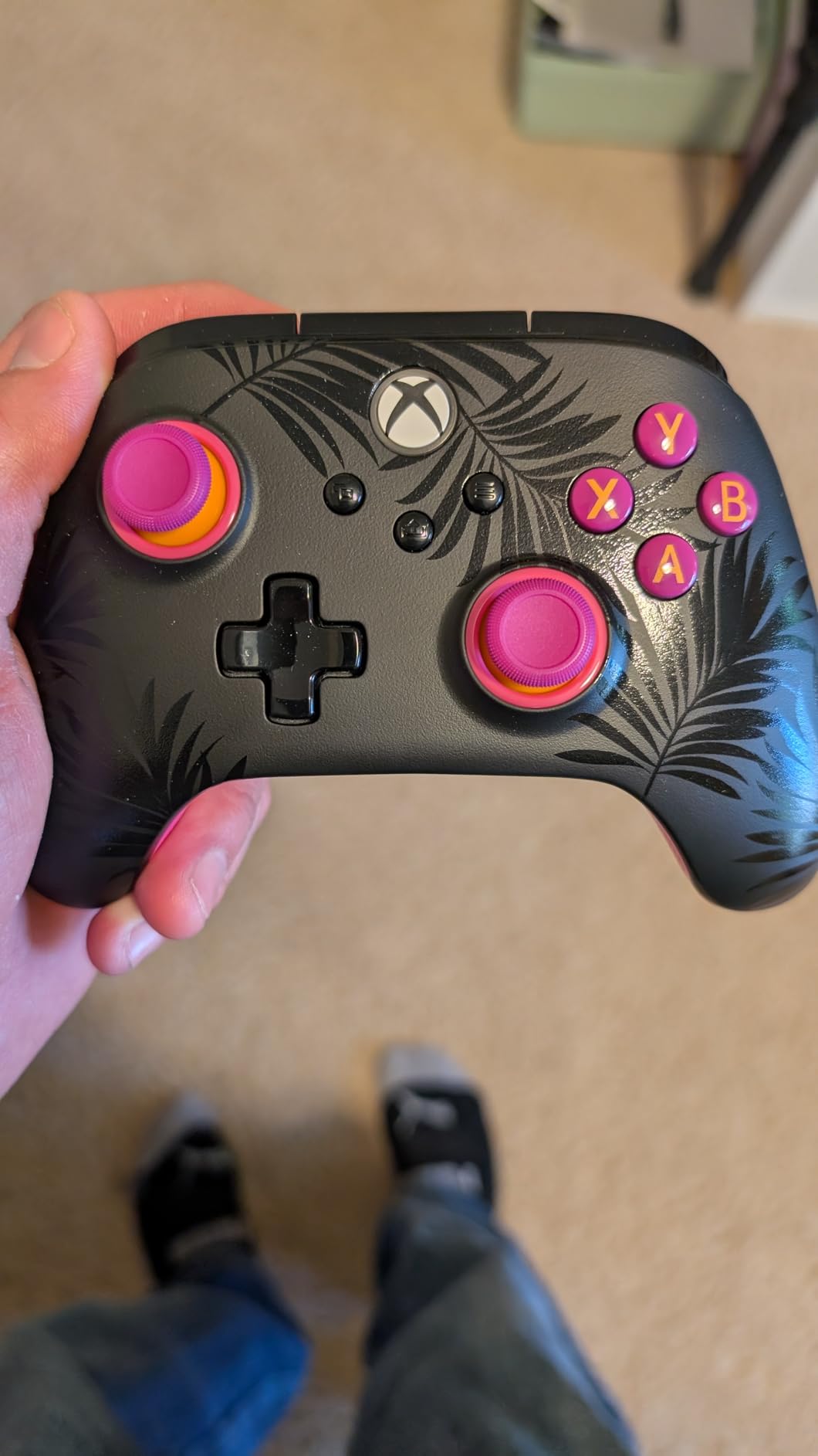 PowerA Advantage Plus Wired Controller for Xbox Series X|S - Bloom & Gloom, officially licensed, adjustable height=