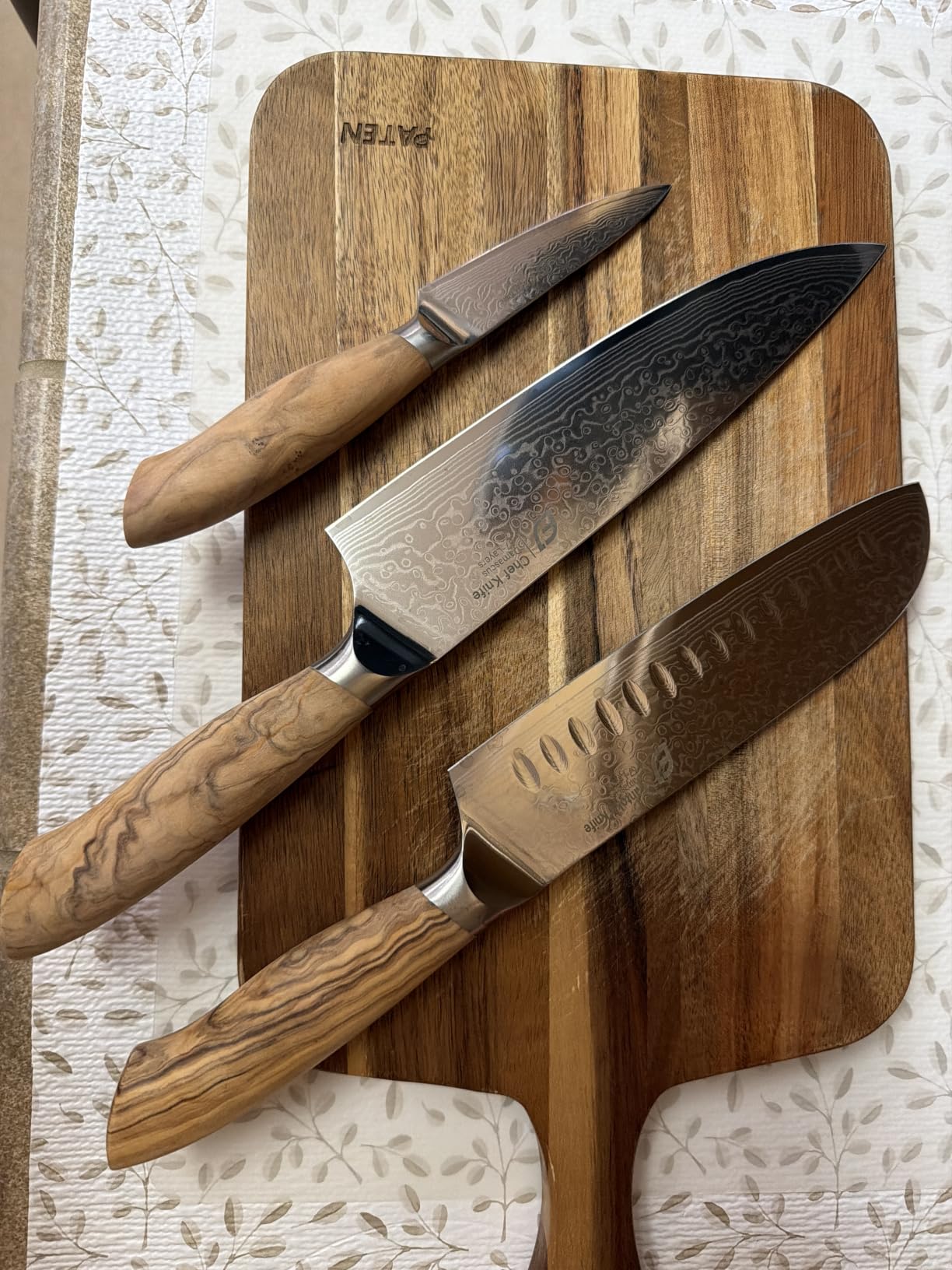 Emojoy 8-Inch Damascus Chef Knife, 67-Layer Japan Steel, Olive Wood Handle customer photo 1