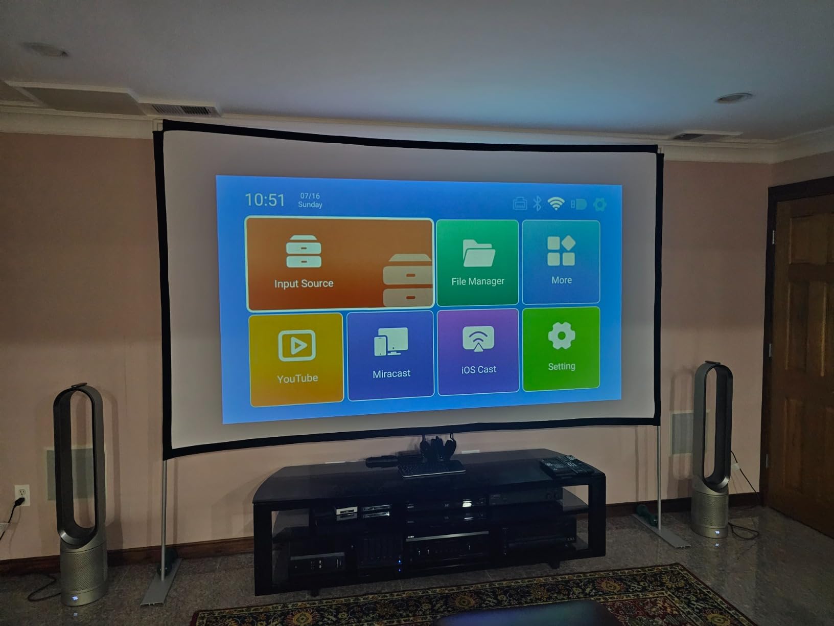 Outdoor Projector Screen with Stand 100 Inch: Portable Projection Screen 16:10 4K HD Outdoor Movie Screen with Carry Bag for Home Backyard Theater customer photo 2
