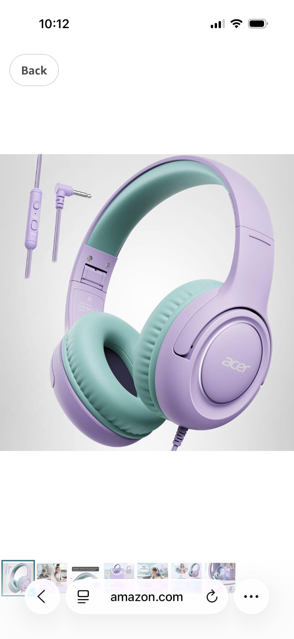 Acer Kids Headphones for School, 85-94dB Limiter, 3.5mm Jack, w/Mic HK03 customer photo 1