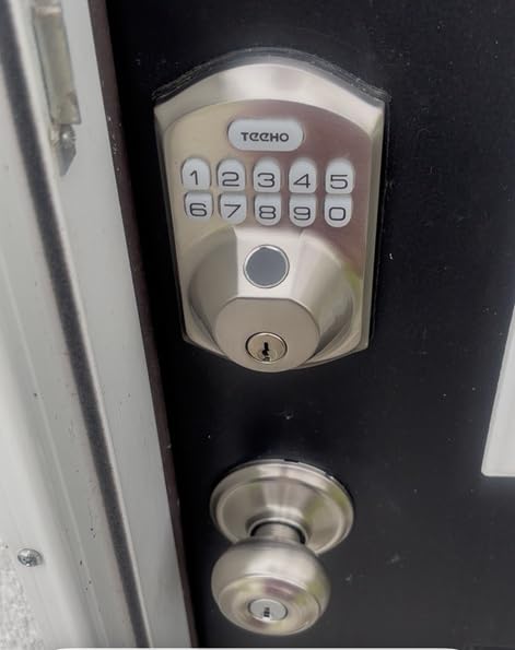 TEEHO TE012W WiFi Fingerprint Smart Door Lock for Front Door, Satin Nickle customer photo 1