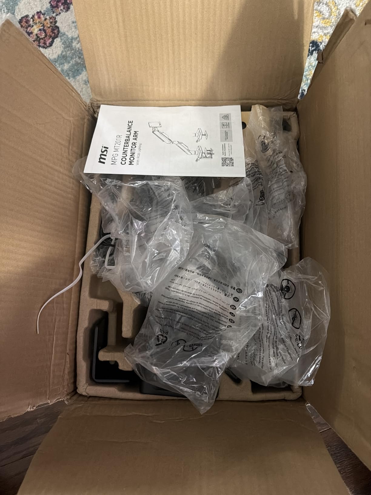 MSI MPG MT201R V2 - Premium RGB Single Monitor Stand Arm, Supports 17-49