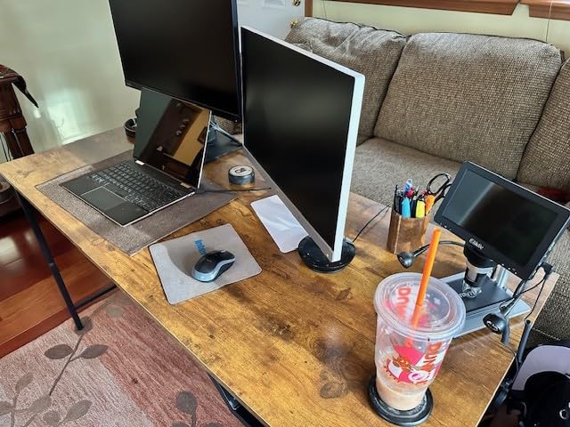 Mericonia 60 inch Gaming Desk with Drawers, Reversible Computer Desk, Black customer photo 2