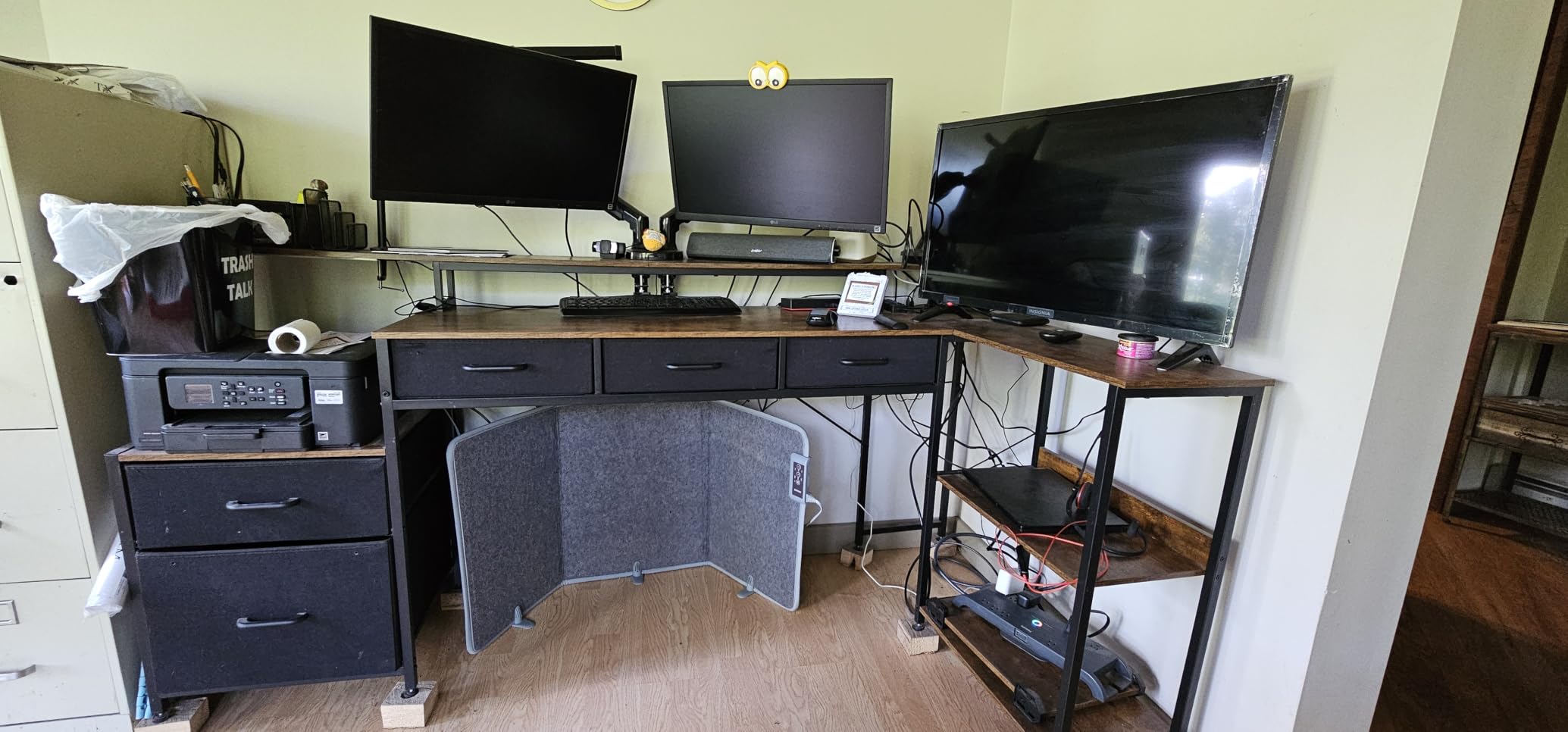 AODK 51 Inch L Shaped Gaming Desk with Display Shelves, LED Lights, Black customer photo 2