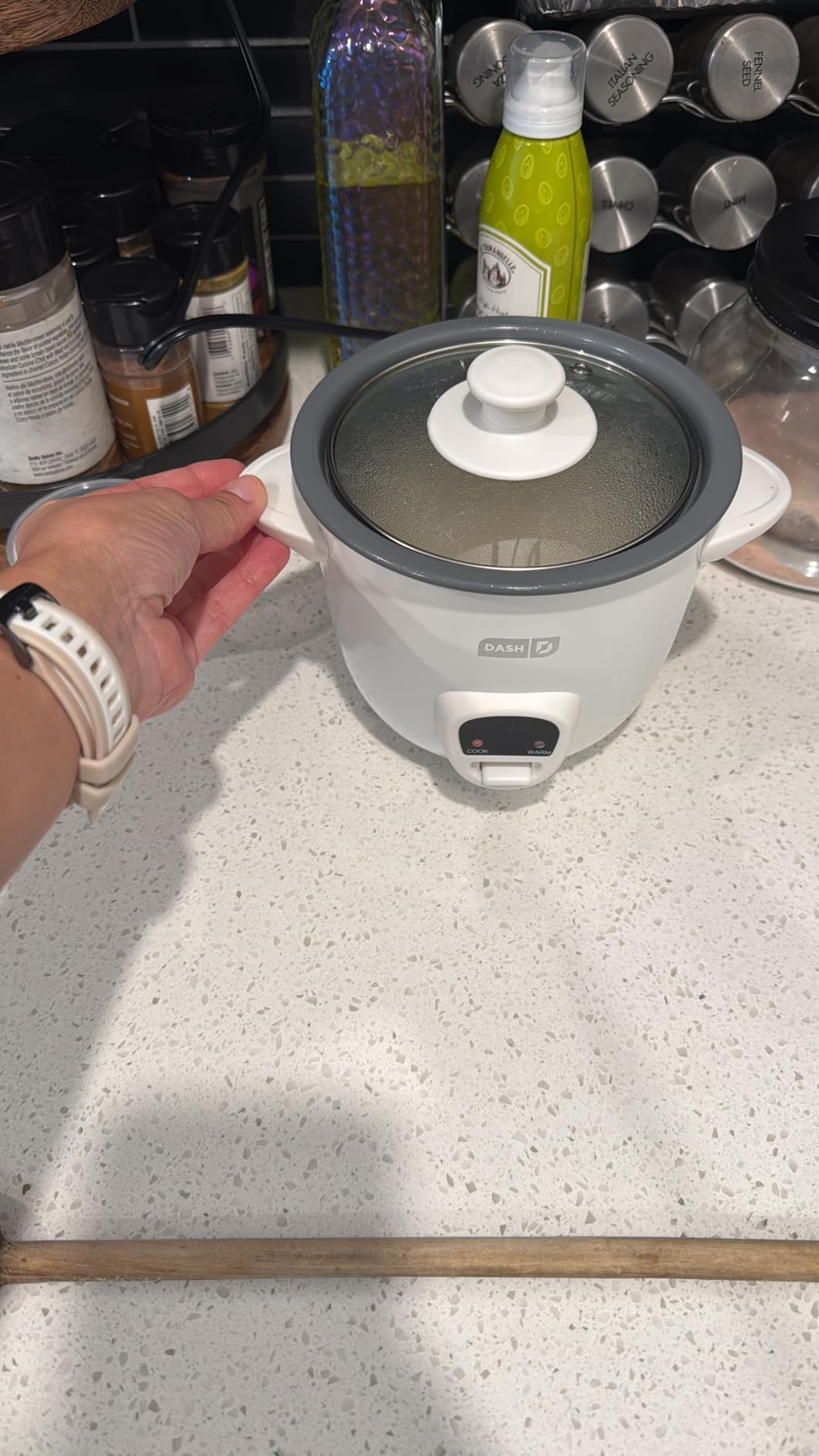 Dash Mini Rice Cooker, 2-Cup Removable Ceramic Nonstick Pot, Black customer photo 2