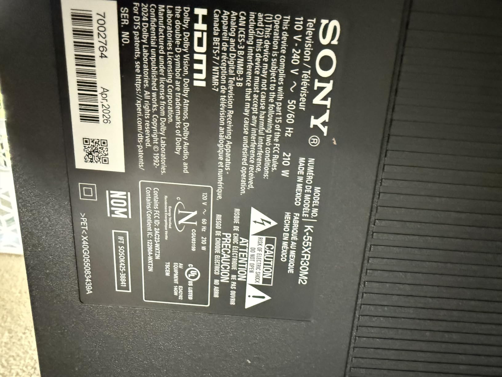 Sony 43 Inch BRAVIA 3 II LED 4K HDR Smart Google TV with Gemini K-43XR30M2 customer photo 1
