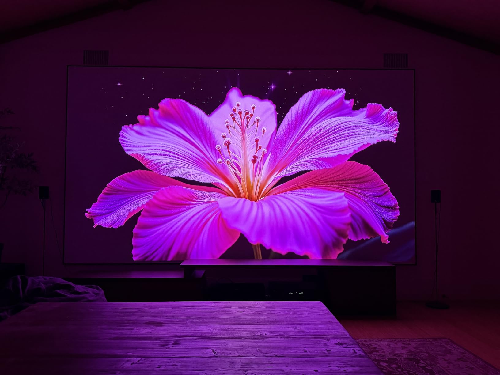 Valerion VisionMaster Pro2 Triple Laser Projector 4K,15000:1 Contrast, 0.9-1.5x Optical Zoom, 2X Multitasking Power, IMAX, HDR10+, GTV, 4ms Lag-Free Gaming, 3000 ISO Lumens, Google Home, Apple Homekit customer photo 1