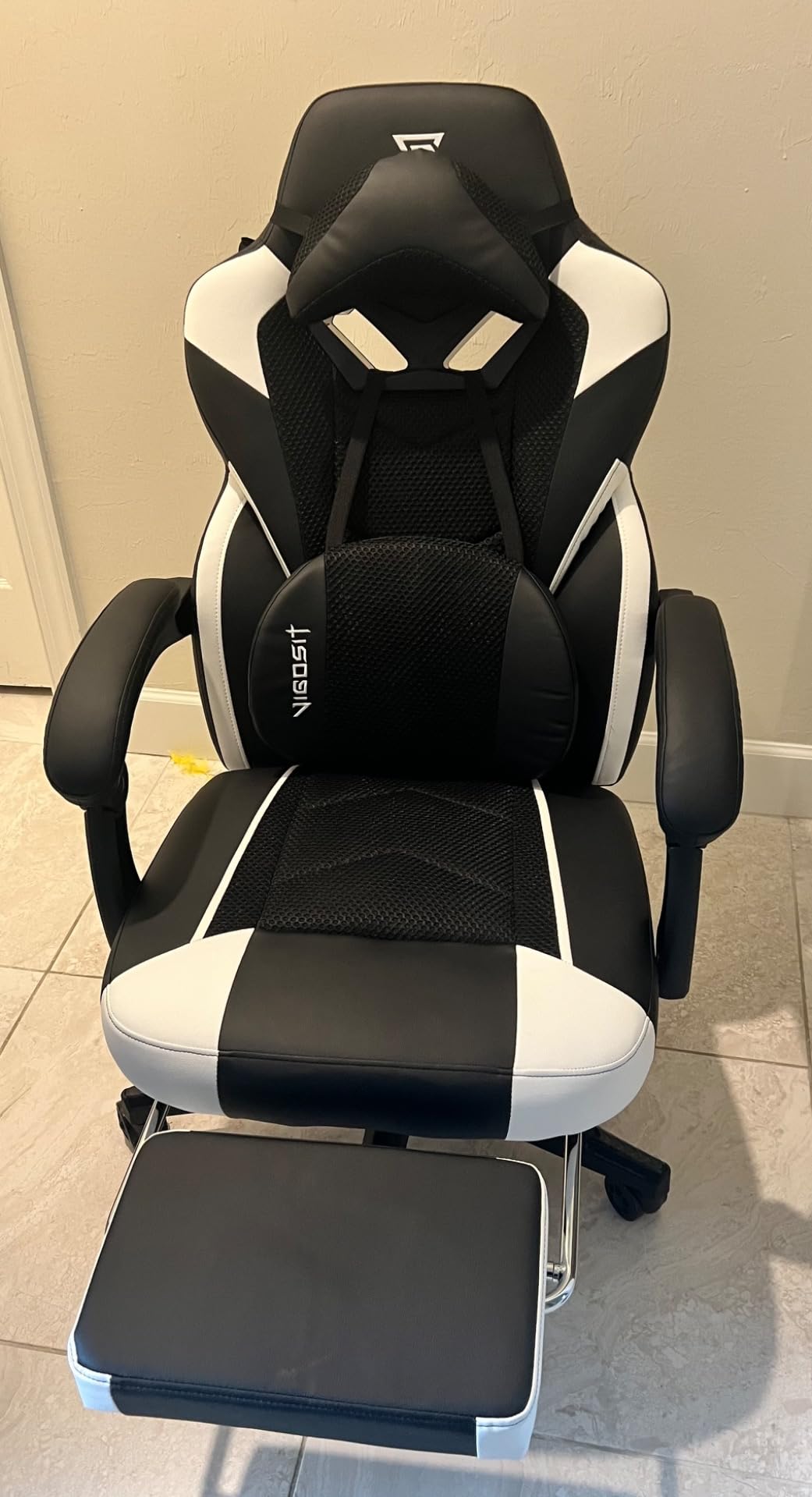 Vigosit Gaming Chair PRO: High-Performance Ergonomic Chair with Full Mesh, Patented 3D Lumbar Support, Retractable Footrest & 400 lbs Metal Frame for Elite Gamers (Black 03Pro) customer photo 1