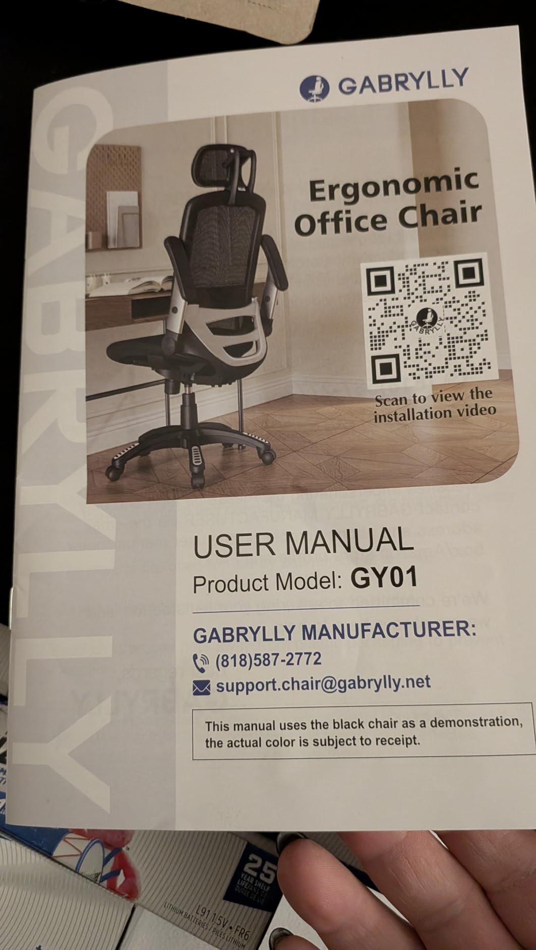 GABRYLLY Ergonomic Office Chair, High Back Home Desk Chair with Footrest,3D Headrest, Flip-Up Arms, 135° Tilt and Wide Cushion, Heavy Duty Mesh Chairs for Task Computer Gaming, Black customer photo 2