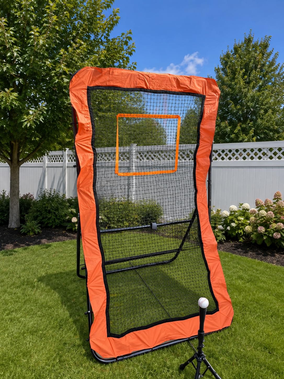Lacrosse Rebounder net for Backyard, 4x7FT Adjustable Net with 5 Angles & Target Stripe,Durable Multi-Sport Practice Tool for Soccer Baseball Volleyball Training Equipment customer photo 1