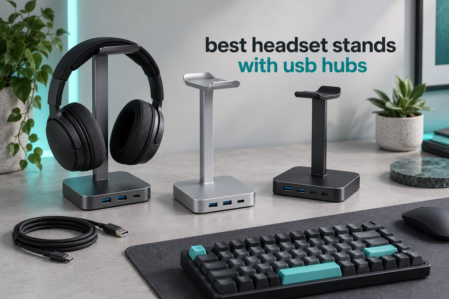 best headset stands with usb hubs